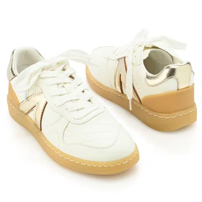 Mia "vesta" Faux Leather Lace-up Sneakers In White