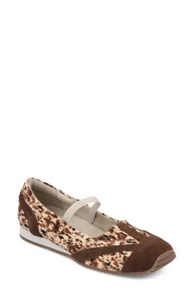 Mia Via Mary Jane Flat In Brown