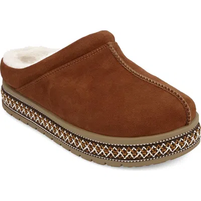 Mia Villas Faux Shearling Clog In Brown