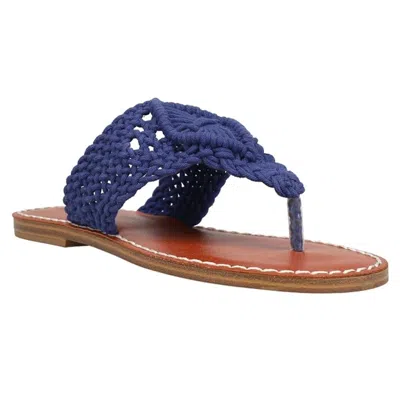 Mia Vivian Gs1295210 Sandals Womens Blue Crochet Thong Flip Flop Hawk2880