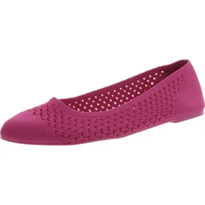 Mia Vivianne Womens Knit Pointed Toe Flat Shoes In Pink