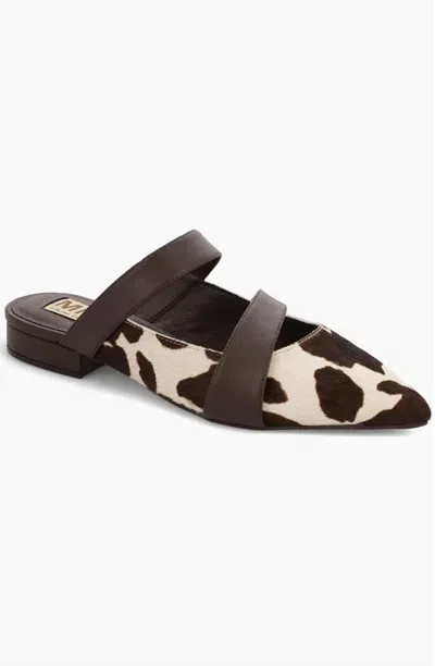 Mia Women's Abie Cow Print Mules In Beige In Neutral