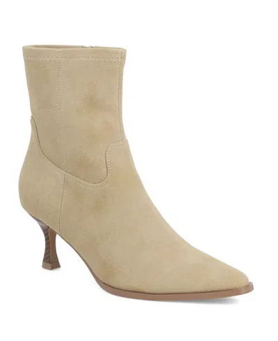 Mia Women's Aletta Pointed Toe Kitten Heel Dress Booties In Neutral