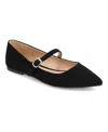 Mia Aviba Mary Jane Pointed Toe Flat In Black