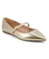 Mia Aviba Mary Jane Pointed Toe Flat In Gold