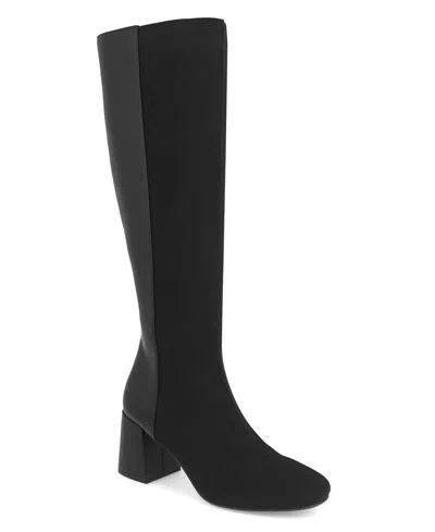 MIA WOMEN'S BETTINA BLOCK HEEL TALL CONTRAST DRESS BOOTS