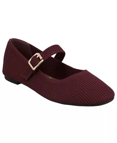 MIA WOMEN'S BRITA KNIT MARY JANE SHOES IN BURGUNDY