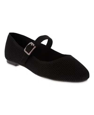 MIA WOMEN'S BRITA MARY-JANE ROUND TOE KNIT FLATS