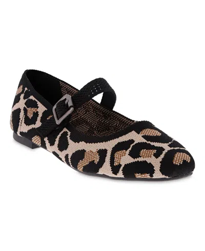 MIA WOMEN'S BRITA MARY-JANE ROUND TOE KNIT FLATS