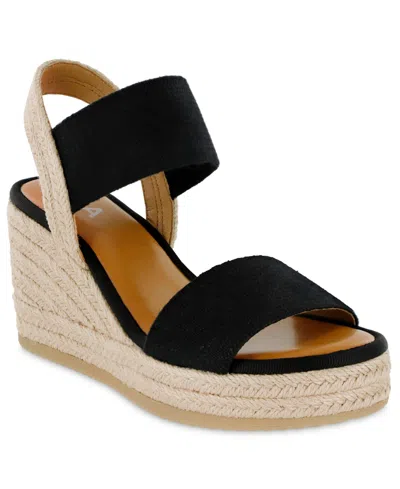 Mia Brittni Espadrille Wedge Sandal In Black