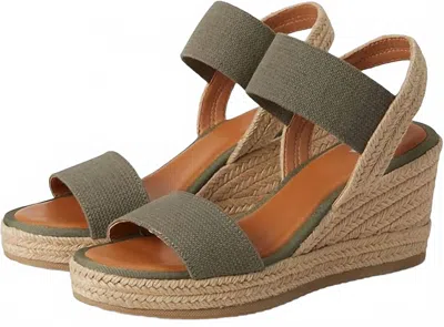 Mia Women's Brittni Wedge Sandal In Khaki In Green