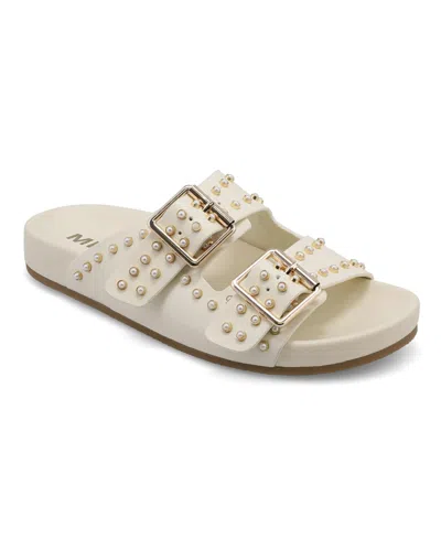 Mia Women's Brooklyn Slip-on Buckle Slide Sandals In Bone