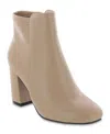 Mia Carla Womens Zipper Heels Ankle Boots In Nude