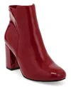 Mia Carla Womens Zipper Heels Ankle Boots In Red