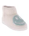 Mia Chill Smiley Genuine Shearling Bootie Slipper In Sage Happy Face