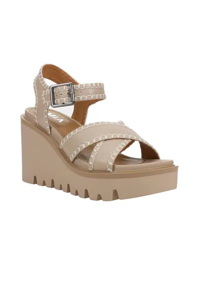 Mia Women's Cienna Wedge Sandal In Nude In Brown