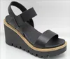 Mia Women's Ciji Wedge Sandal In Black In Animal Print