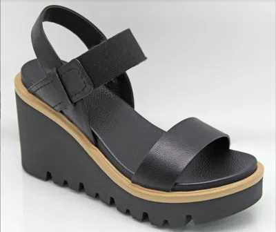 Mia Women's Ciji Wedge Sandal In Black In Animal Print
