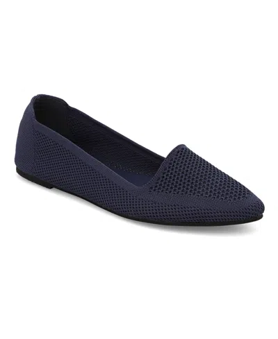 Mia Women's Corrine Ballet Knit Flats In Navy