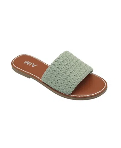 Mia Women's Crochet Slip On Sandal In Sage In Multi