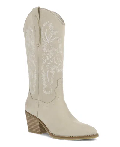 Mia Crosley Western Boot In White