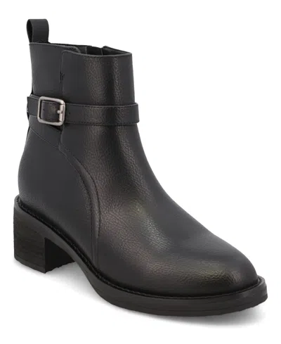 Mia Women's Desmond Block Heel Buckle Booties In Black