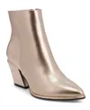 Mia Domina Womens Crackle Manmade Ankle Boots In Gold Metallic