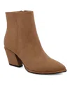 Mia Domina Pointed Toe Bootie In Mushroom Suede