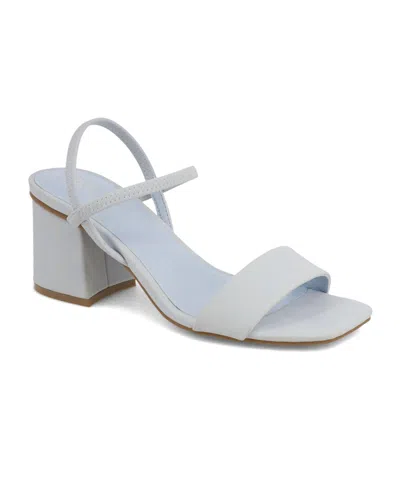 Mia Women's Elastic Ankle-strap Dress Sandals In Gray