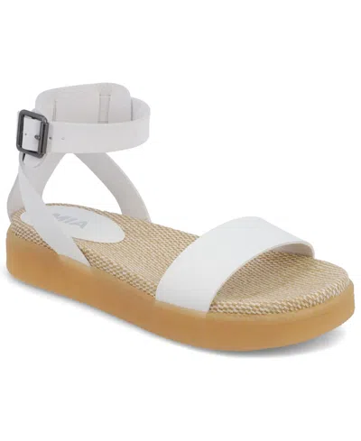 Mia Women's Ellen Ankle-strap Flatform Casual Sandals In White