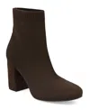 Mia Women's Erika Stacked Heel Booties In Brown