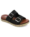 Mia Women's Esei Double Buckle Slip-on Slide Sandals In Black