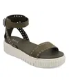 Mia Evelin Ankle Strap Platform Sandal In Green