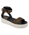 Mia Evelin Ankle Strap Platform Sandal In Leopard