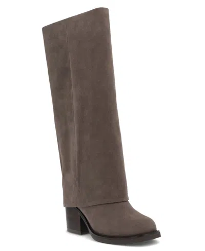 Mia Women's Evertt Block Heel Knee-high Dress Boots In Taupe