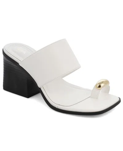 Mia Women's Fawn Block Heel Slip-on Dress Sandals In Multi