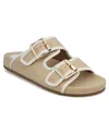 Mia Women's Gazell Double Buckle Slip-on Slide Sandals In Natural,white