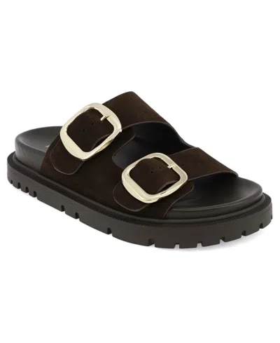 Mia Women's Gen Double Buckle Flat Sandals In Green