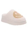 Mia Icicle Faux Shearling Slipper In Beige Smiley