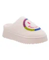 Mia Icicle Faux Shearling Slipper In Colorful Smiley