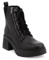 Mia Idalia Lace-up Platform Bootie In Black