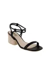Mia Ione Ankle Strap Espadrille Sandal In Black