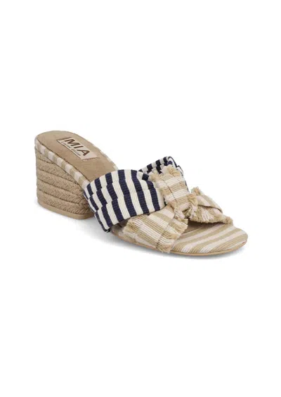 Mia Women's Isandra Raffia Bow Heel Sandal In Navy In Blue