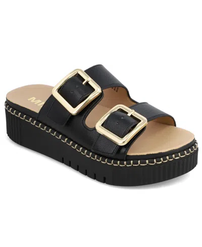 Mia Jacinta Buckle Strap Platform Sandal In Black