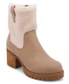 Mia Jakob Womens Zipper Faux Fur Booties In Stone,natural