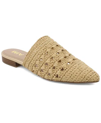 MIA WOMEN'S JANY RAFFIA SLIP-ON MULE FLATS