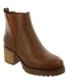Mia Jody Womens Faux Leather Ankle Chelsea Boots In Luggage