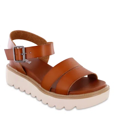 Mia Women's Jovie Platform Sandals In Cognac