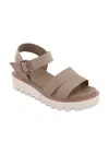 Mia Jovie Ankle Strap Platform Wedge Sandal In Nude