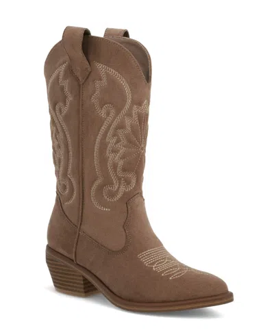 Mia Women's Kelsha Pointed Toe Western Boots In Brown